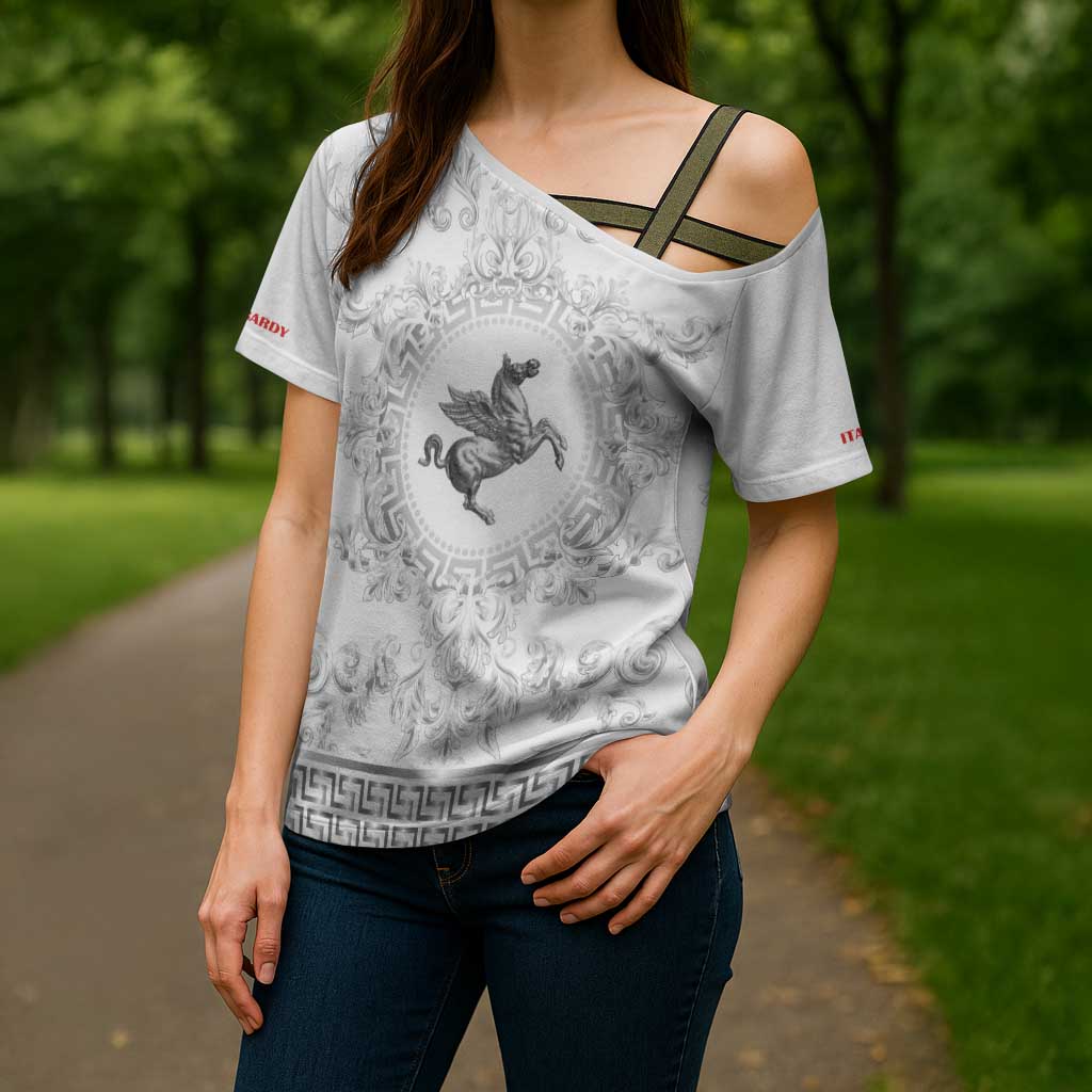 Personalized Italy Tuscany Cross Shoulder Shirt Baroque Motif