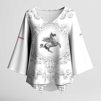 Personalized Italy Tuscany Kimono Sleeve Blouse Baroque Motif