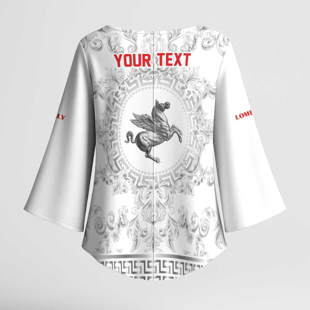 Personalized Italy Tuscany Kimono Sleeve Blouse Baroque Motif