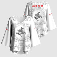 Personalized Italy Tuscany Kimono Sleeve Blouse Baroque Motif