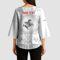 Personalized Italy Tuscany Kimono Sleeve Blouse Baroque Motif