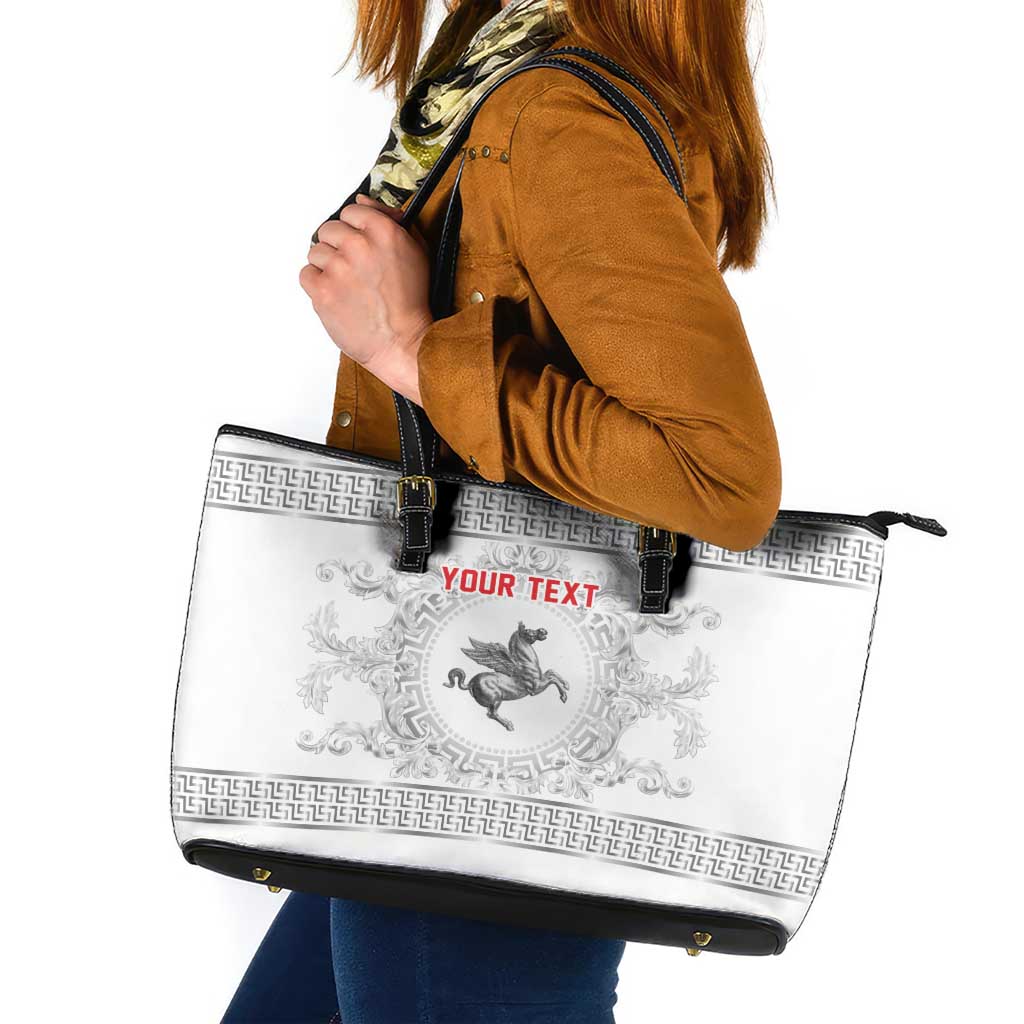 Personalized Italy Tuscany Leather Tote Bag Baroque Motif