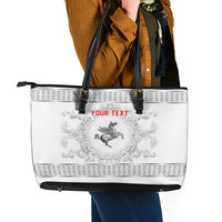 Personalized Italy Tuscany Leather Tote Bag Baroque Motif