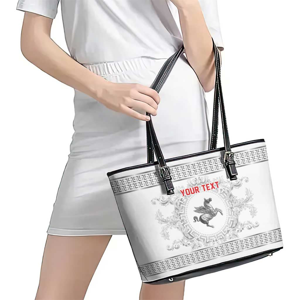 Personalized Italy Tuscany Leather Tote Bag Baroque Motif