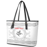 Personalized Italy Tuscany Leather Tote Bag Baroque Motif