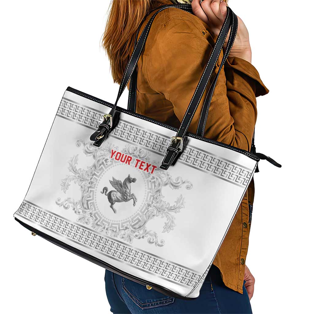 Personalized Italy Tuscany Leather Tote Bag Baroque Motif