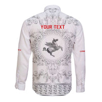 Personalized Italy Tuscany Long Sleeve Button Shirt Baroque Motif