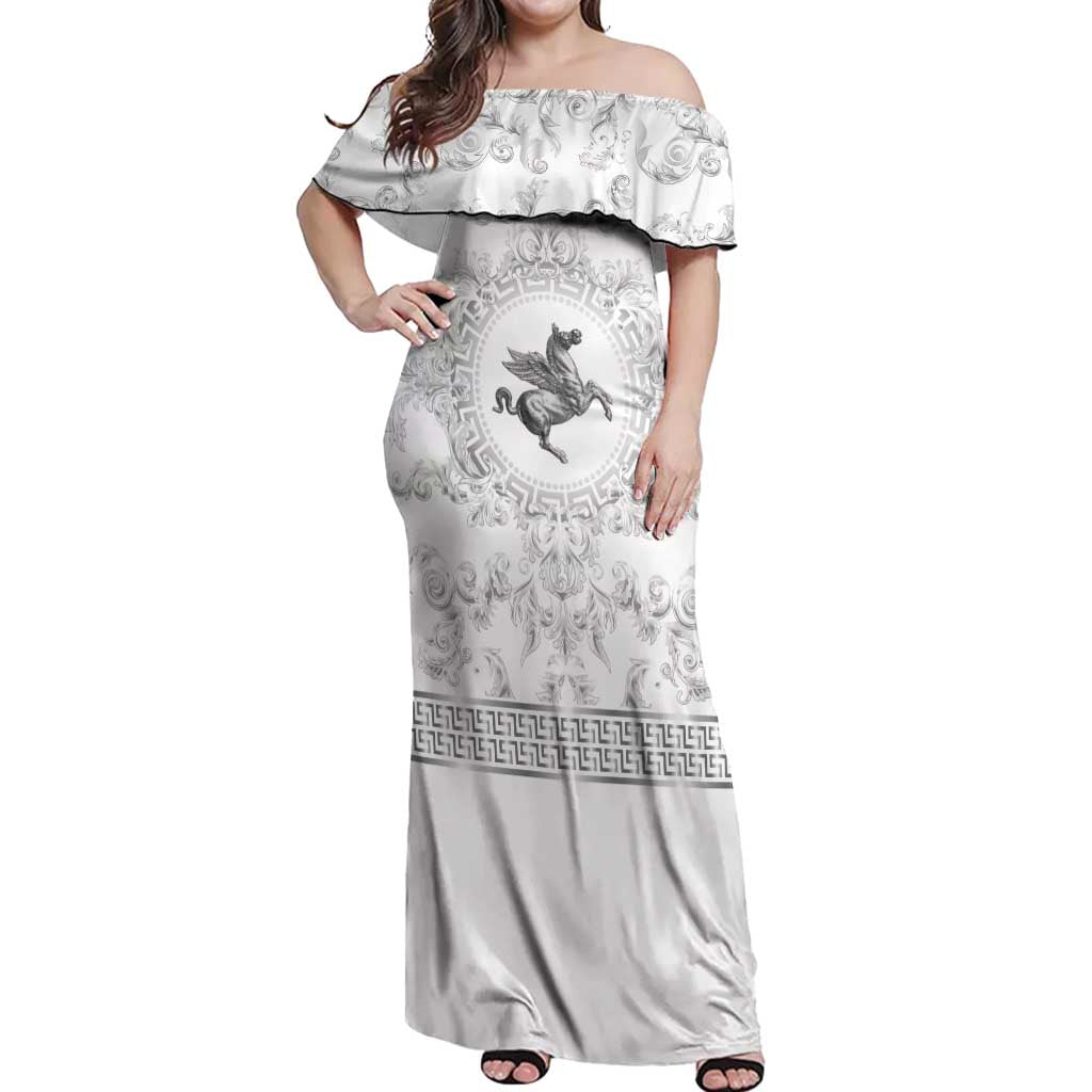 Personalized Italy Tuscany Off Shoulder Maxi Dress Baroque Motif