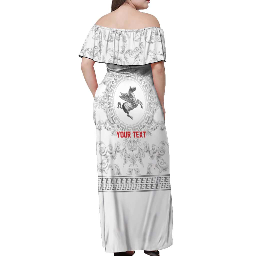 Personalized Italy Tuscany Off Shoulder Maxi Dress Baroque Motif