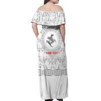 Personalized Italy Tuscany Off Shoulder Maxi Dress Baroque Motif