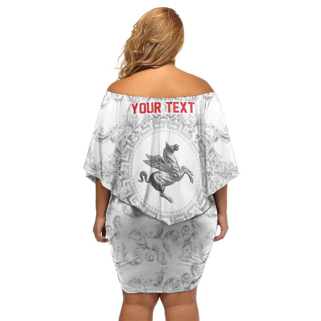Personalized Italy Tuscany Off Shoulder Short Dress Baroque Motif