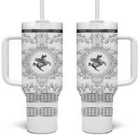 Personalized Italy Tuscany Tumbler With Handle Baroque Motif