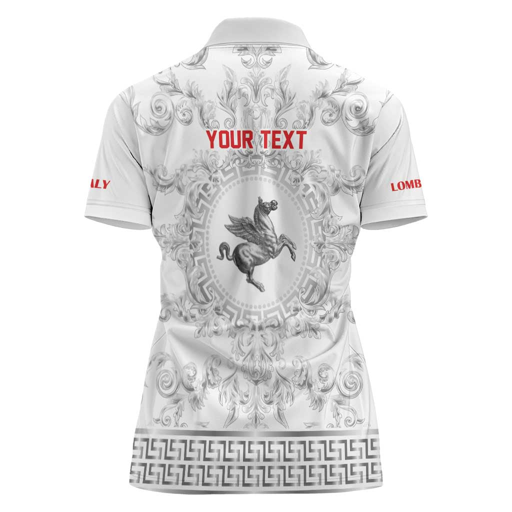 Personalized Italy Tuscany Women Polo Shirt Baroque Motif