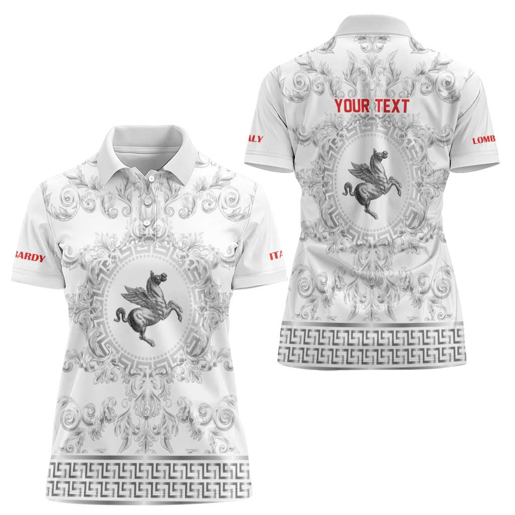 Personalized Italy Tuscany Women Polo Shirt Baroque Motif