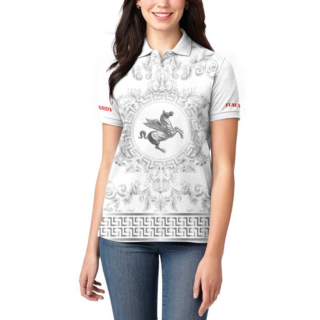 Personalized Italy Tuscany Women Polo Shirt Baroque Motif