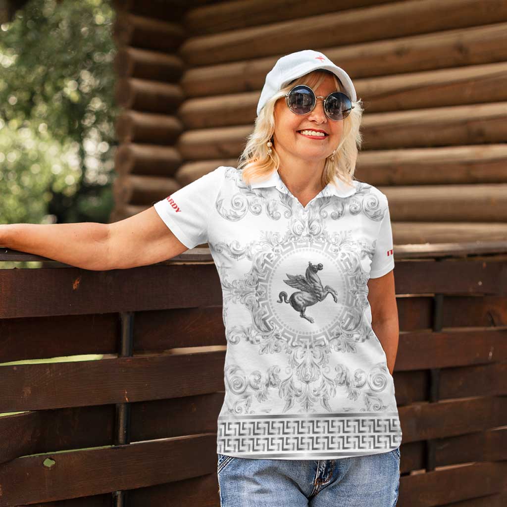 Personalized Italy Tuscany Women Polo Shirt Baroque Motif