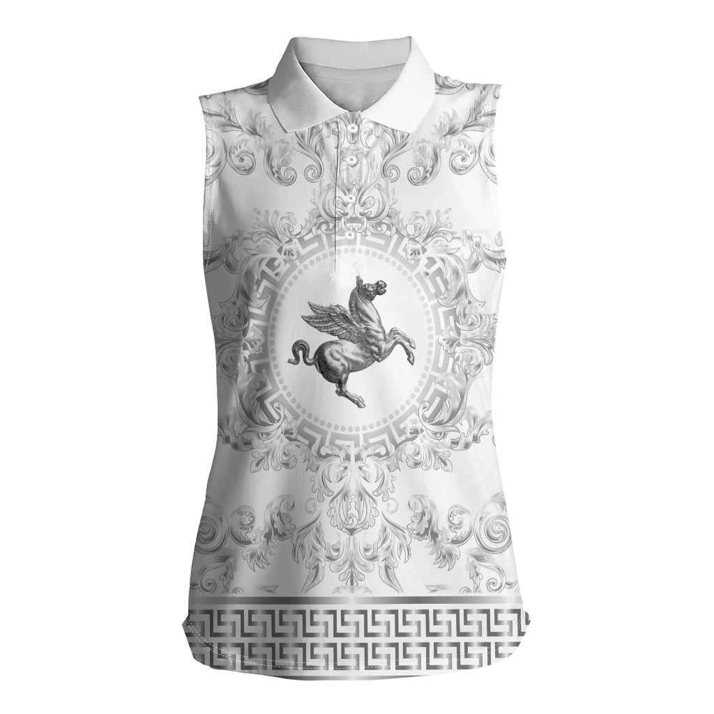 Personalized Italy Tuscany Women Sleeveless Polo Shirt Baroque Motif