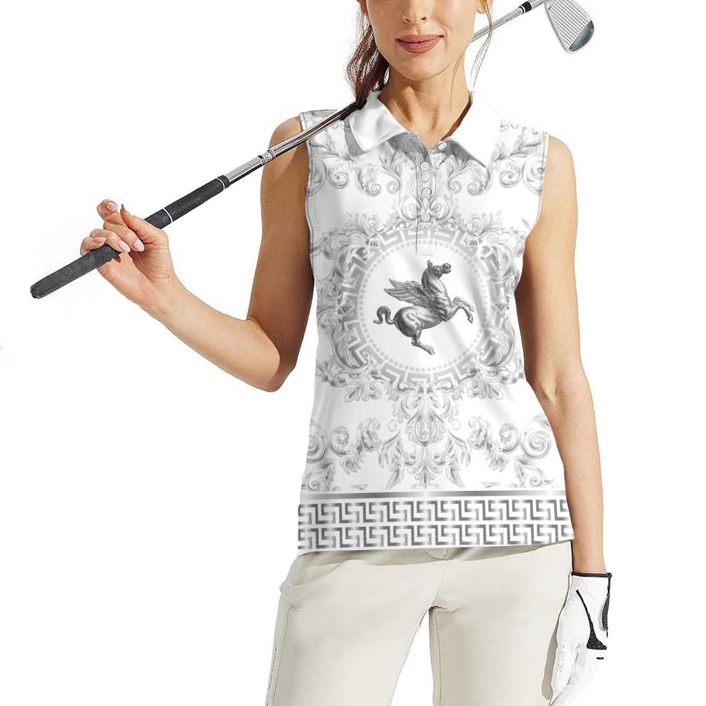 Personalized Italy Tuscany Women Sleeveless Polo Shirt Baroque Motif