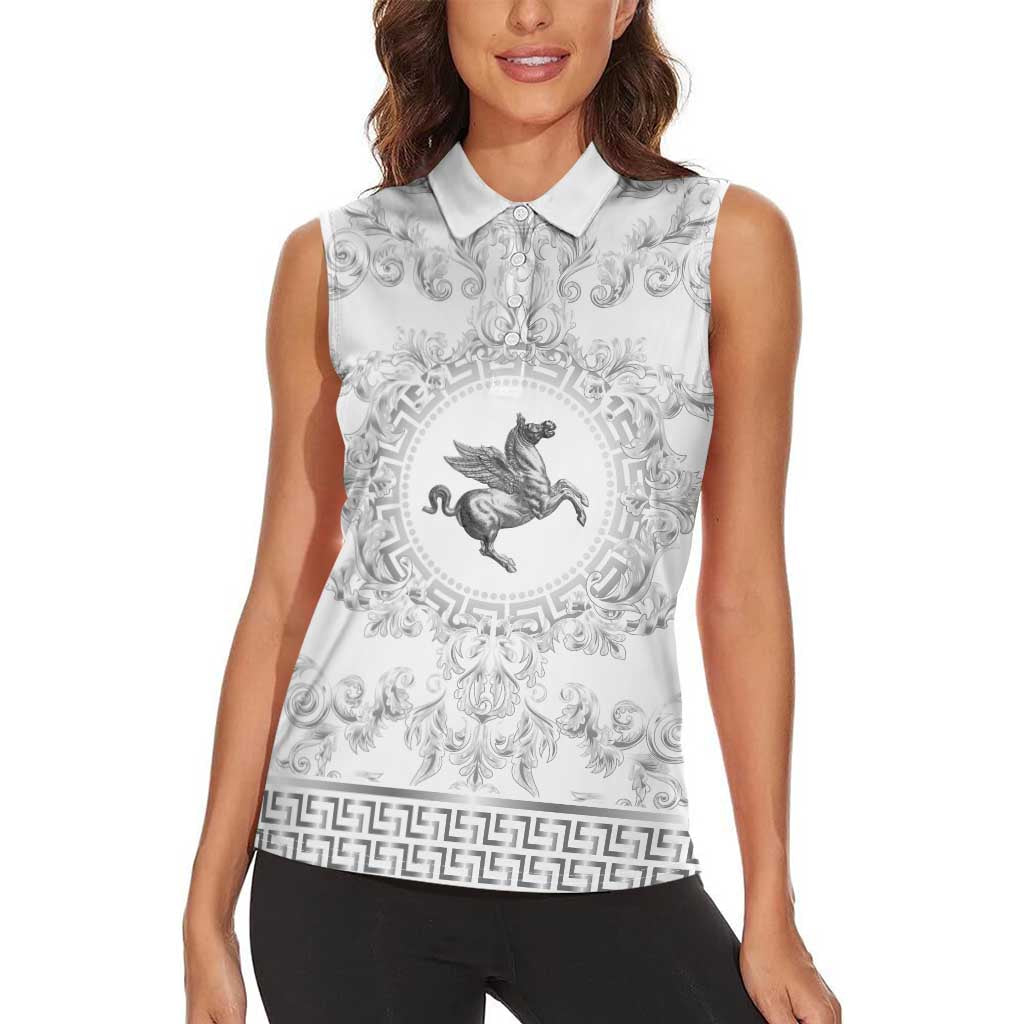 Personalized Italy Tuscany Women Sleeveless Polo Shirt Baroque Motif