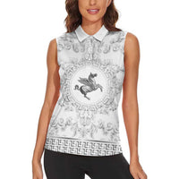 Personalized Italy Tuscany Women Sleeveless Polo Shirt Baroque Motif