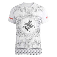Personalized Italy Tuscany Women V-Neck T-Shirt Baroque Motif