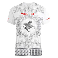 Personalized Italy Tuscany Women V-Neck T-Shirt Baroque Motif