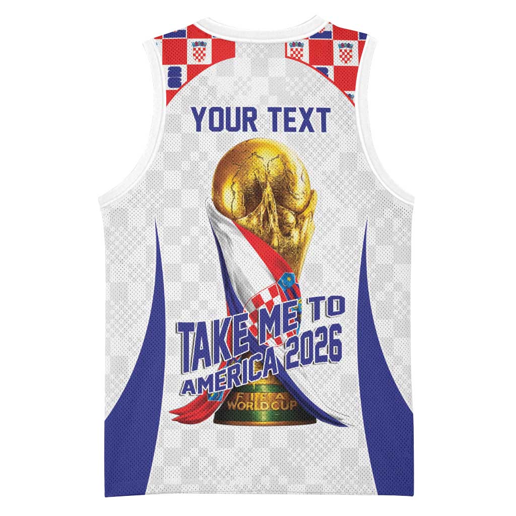 Croatia World Football Personalized Basketball Jersey Vatreni Take Me To America 2026 White