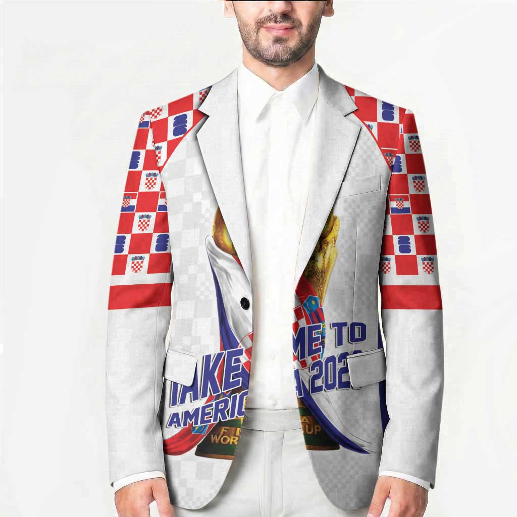 Croatia World Football Personalized Blazer Vatreni Take Me To America 2026 White