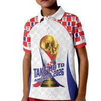 Croatia World Football Personalized Kid Polo Shirt Vatreni Take Me To America 2026 White