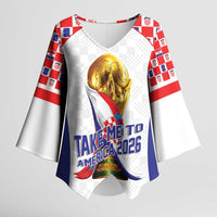 Croatia World Football Personalized Kimono Sleeve Blouse Vatreni Take Me To America 2026 White