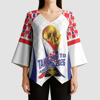 Croatia World Football Personalized Kimono Sleeve Blouse Vatreni Take Me To America 2026 White