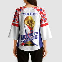 Croatia World Football Personalized Kimono Sleeve Blouse Vatreni Take Me To America 2026 White