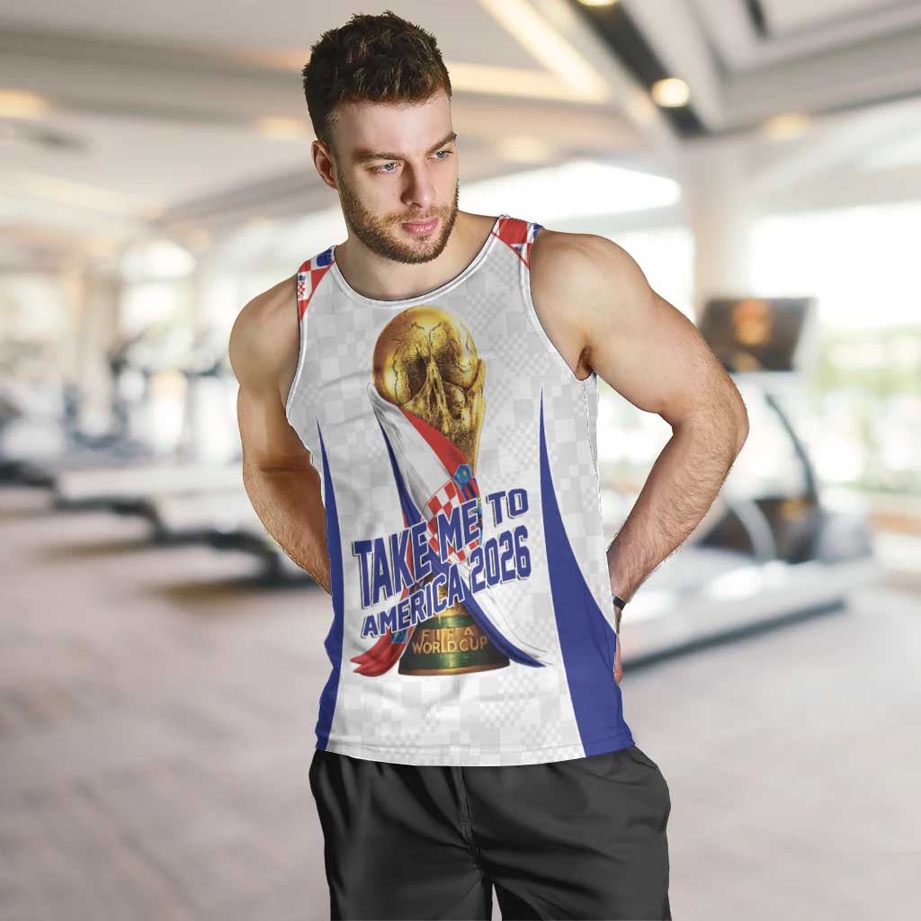 Croatia World Football Personalized Men Tank Top Vatreni Take Me To America 2026 White