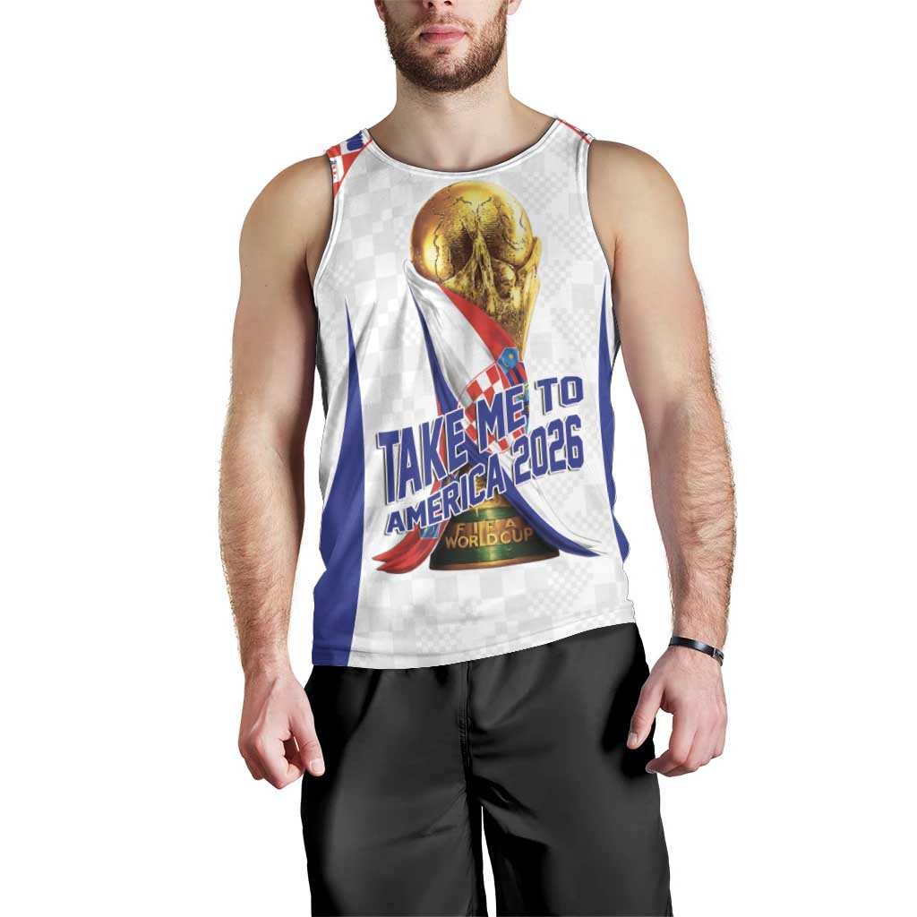 Croatia World Football Personalized Men Tank Top Vatreni Take Me To America 2026 White