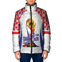 Croatia World Football Personalized Padded Jacket Vatreni Take Me To America 2026 White
