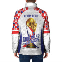 Croatia World Football Personalized Padded Jacket Vatreni Take Me To America 2026 White