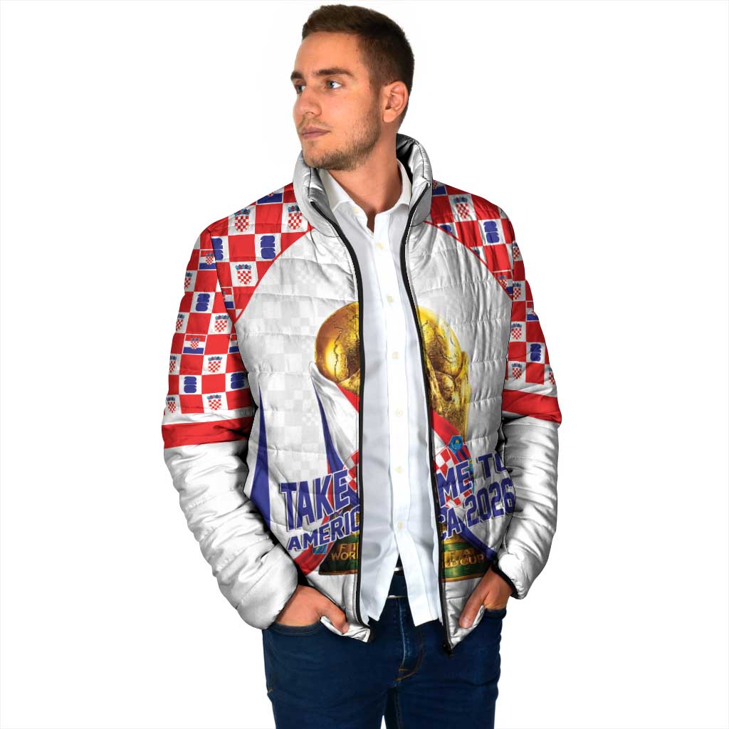 Croatia World Football Personalized Padded Jacket Vatreni Take Me To America 2026 White