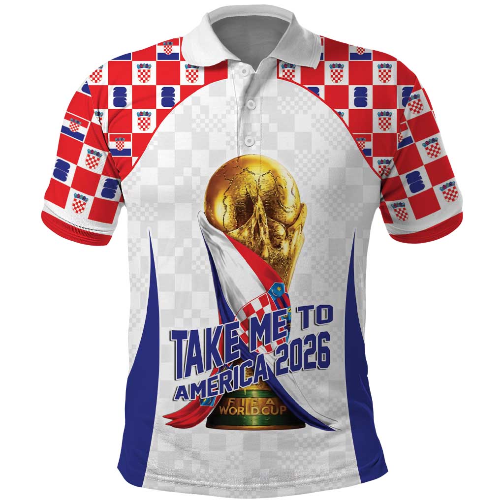 Croatia World Football Personalized Polo Shirt Vatreni Take Me To America 2026 White