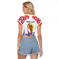 Croatia World Football Personalized Raglan Cropped T Shirt Vatreni Take Me To America 2026 White
