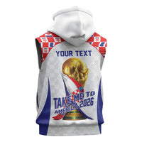 Croatia World Football Personalized Sleeveless Zip Hoodie Vatreni Take Me To America 2026 White