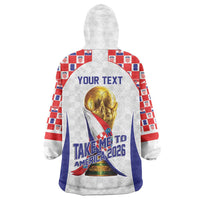 Croatia World Football Personalized Wearable Blanket Hoodie Vatreni Take Me To America 2026 White
