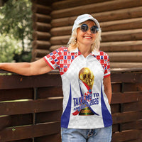 Croatia World Football Personalized Women Polo Shirt Vatreni Take Me To America 2026 White