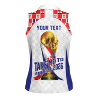 Croatia World Football Personalized Women Sleeveless Polo Shirt Vatreni Take Me To America 2026 White