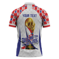Croatia World Football Personalized Zipper Polo Shirt Vatreni Take Me To America 2026 White