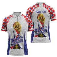 Croatia World Football Personalized Zipper Polo Shirt Vatreni Take Me To America 2026 White