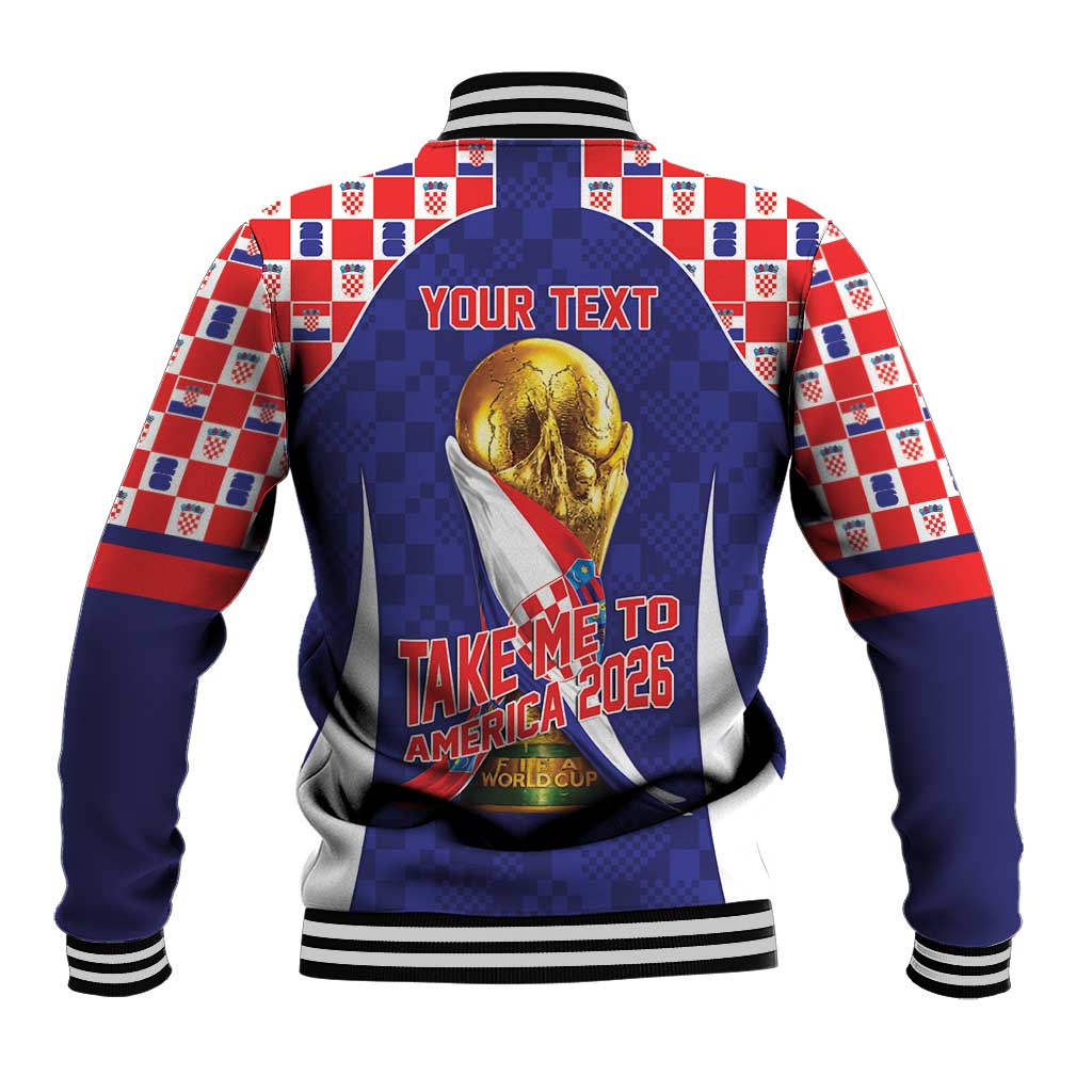 Croatia World Football Personalized Baseball Jacket Vatreni Take Me To America 2026 Blue