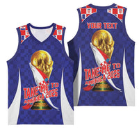 Croatia World Football Personalized Basketball Jersey Vatreni Take Me To America 2026 Blue