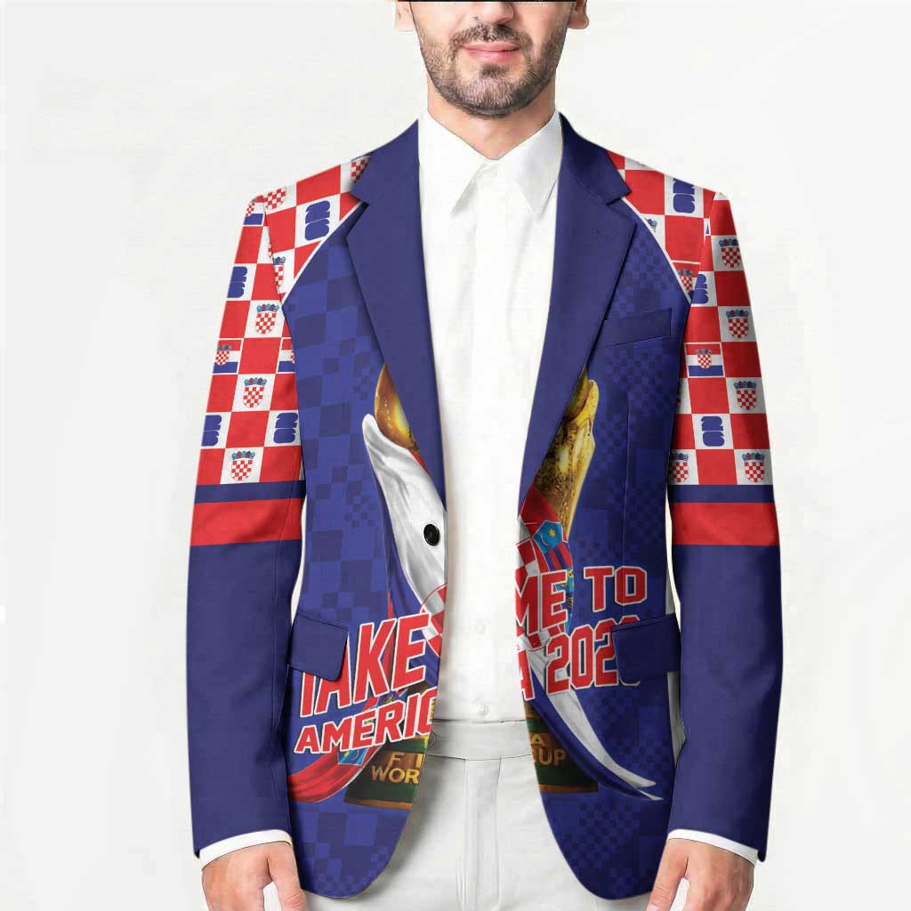 Croatia World Football Personalized Blazer Vatreni Take Me To America 2026 Blue