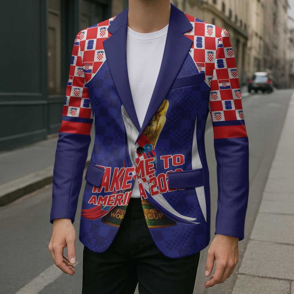 Croatia World Football Personalized Blazer Vatreni Take Me To America 2026 Blue