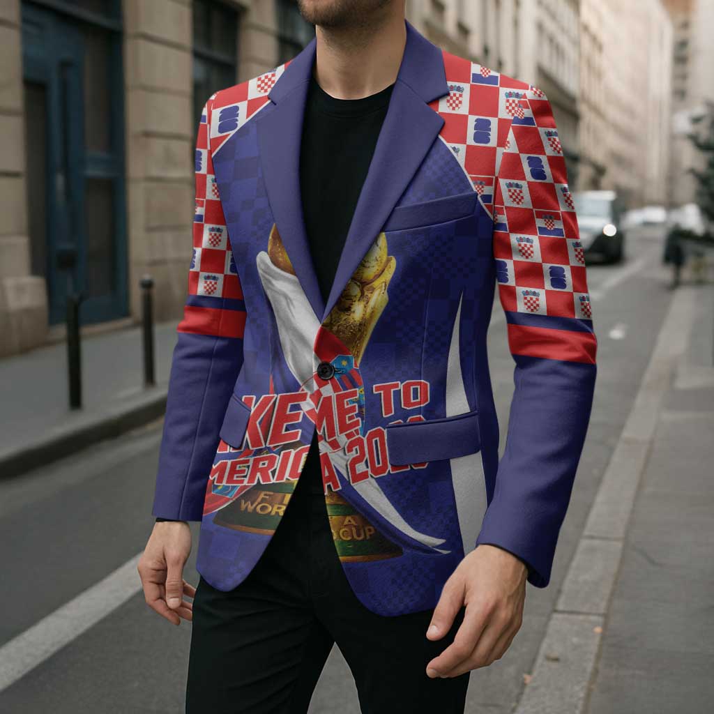 Croatia World Football Personalized Blazer Vatreni Take Me To America 2026 Blue